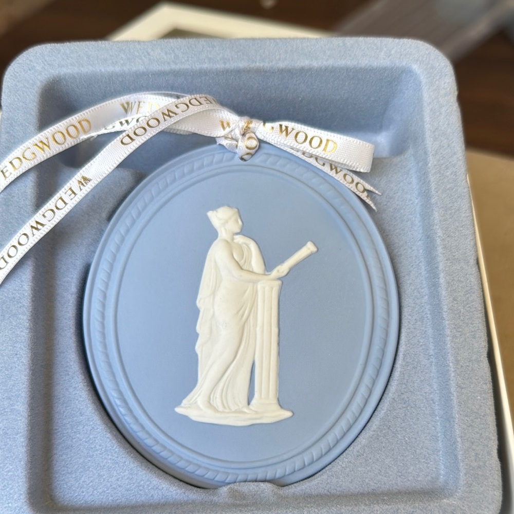 Wedgwood Sky Blue and White Cameo Ornament 2013 Annual Ornament porcelain